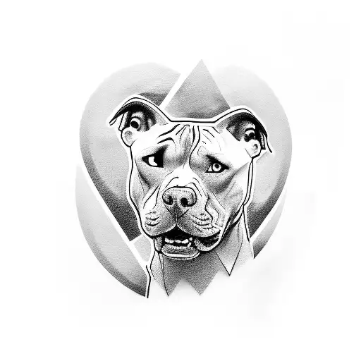 angry pitbull tattoo design idea