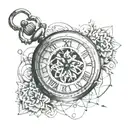 pocket watch tattoo design idea