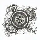 pocket watch tattoo design idea