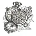 pocket watch tattoo design idea