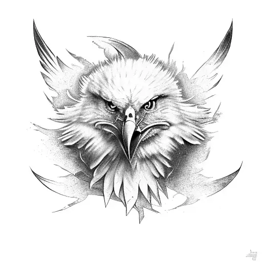 warrior,never giveup, phoenix, eagle tattoo design idea