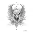 warrior,never giveup, phoenix, eagle tattoo design idea