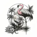 flamingo apocalypse  tattoo design idea