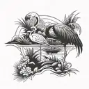 flamingo apocalypse  tattoo design idea