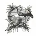 flamingo apocalypse  tattoo design idea
