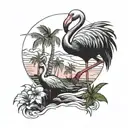 flamingo apocalypse  tattoo design idea