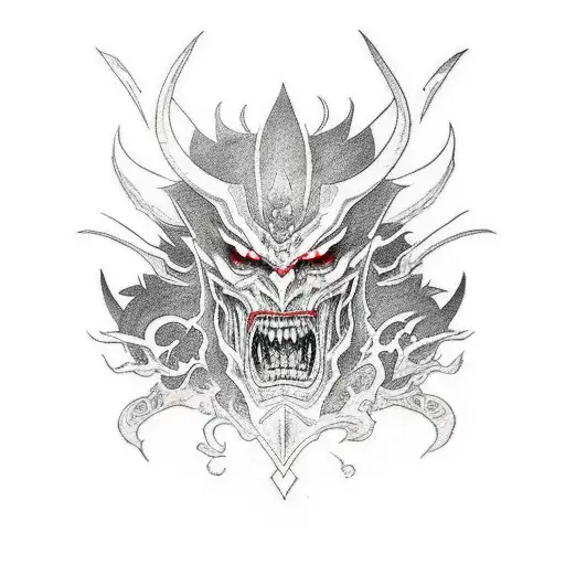 Aatrox the world ender in battle stance tattoo design idea