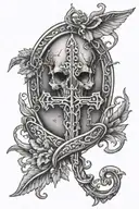 caduceus memorial tattoo design Gothic ornamental medieval tattoo design idea
