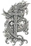 caduceus memorial tattoo design Gothic ornamental medieval tattoo design idea