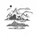 mountain scene with ocean combing  elements of Colorado and Florida something to go around my forearm tattoo design idea