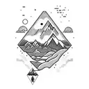 mountain scene with ocean combing  elements of Colorado and Florida something to go around my forearm tattoo design idea