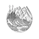 mountain scene with ocean combing  elements of Colorado and Florida something to go around my forearm tattoo design idea
