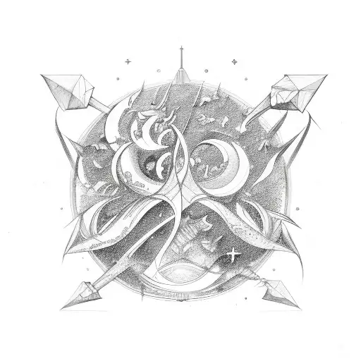 Star signs Gemini and Capricorn tattoo design idea
