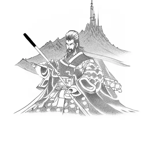 miyamoto musashi from vagabond manga tattoo design idea