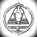 ancient egyptian cartouche with heirogliphics tattoo design idea