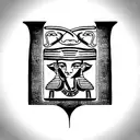 ancient egyptian cartouche with heirogliphics tattoo design idea