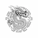 Aztec dragon, upiicsa dragon, quetzal, made of gears tattoo design idea