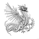 Aztec dragon, upiicsa dragon, quetzal, made of gears tattoo design idea