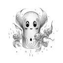 cute ghost cookies tattoo design idea