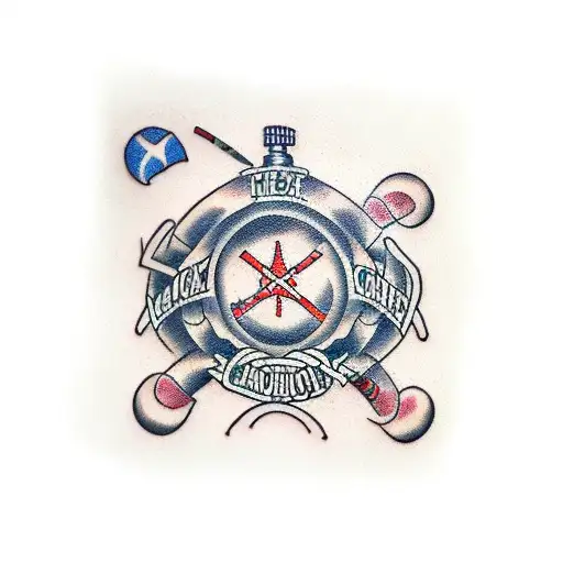 2 crossed cannons tattoo design idea