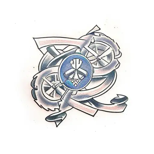 two crossed cannons.  tattoo design idea