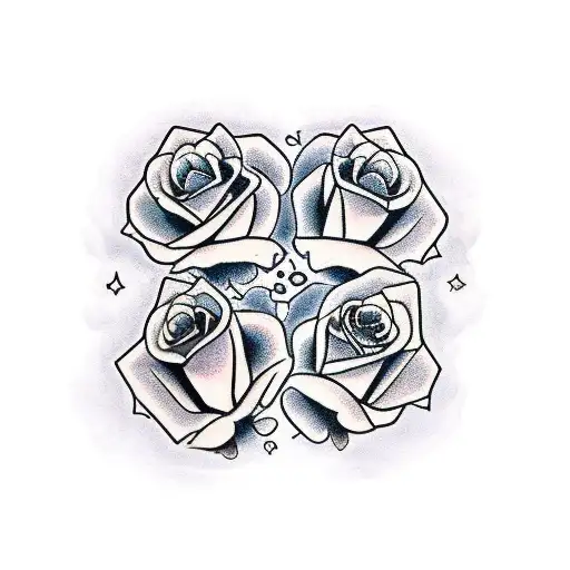 2 crossed cannons, 2 purple roses tattoo design idea