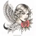 Taylor Swift lyrics with her face tattoo design idea