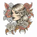 Taylor Swift lyrics with her face tattoo design idea