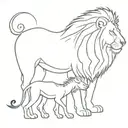 lion camel and child tattoo design idea