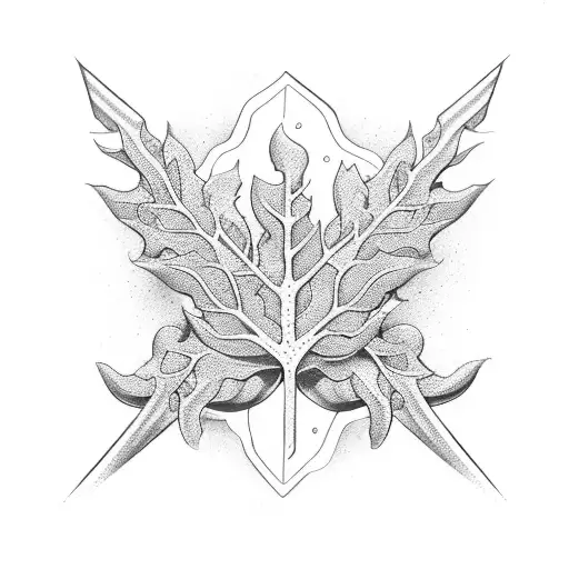 Triathlon symbols intertwined with intricate leaf patterns tattoo design idea