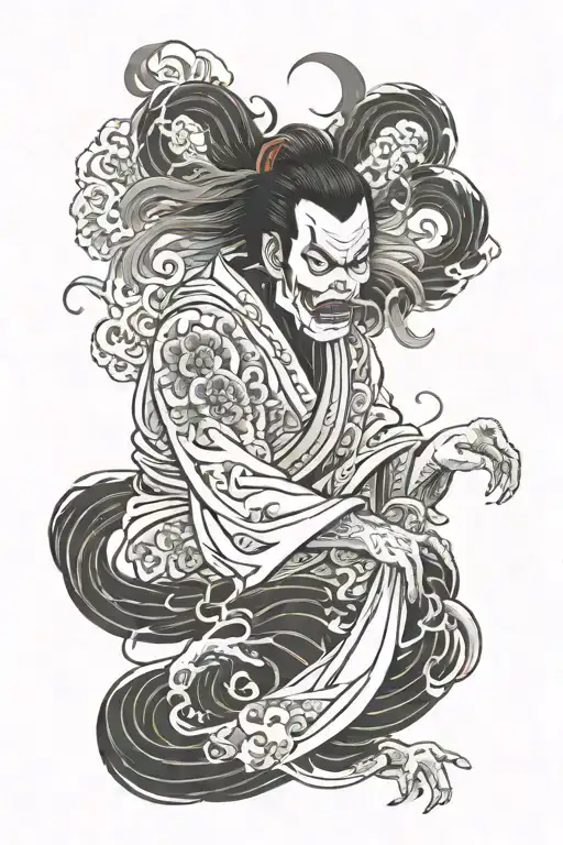 ghost onryo tattoo design idea