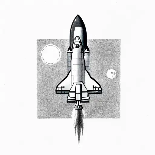 space shuttle blastoff tattoo design idea