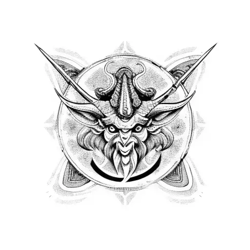 baphomet mit Pentagramm  tattoo design idea