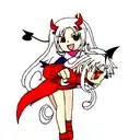 devil and angel  tattoo design idea