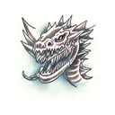 monster riding a dragon  tattoo design idea