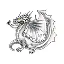 monster riding a dragon  tattoo design idea