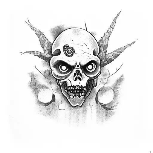 zombie in the forest  tattoo design idea