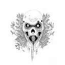 zombie in the forest  tattoo design idea