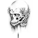 zombie in the forest  tattoo design idea