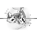 2 Koi Fish with Japanese cherry blossoms  tattoo design idea