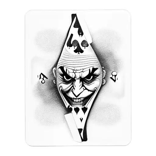 joker playing card holding cigarette and alcohol  tattoo design idea