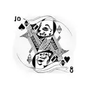 joker playing card holding cigarette and alcohol  tattoo design idea