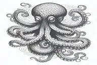 octopus tentacles coming tattoo design idea