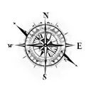 compass and clock sleeve tattoo design idea