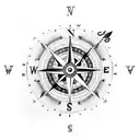 compass and clock sleeve tattoo design idea