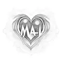 make a tatto with the name Aleen ,Elias ,Lian & Rawan making in a heart tattoo design idea