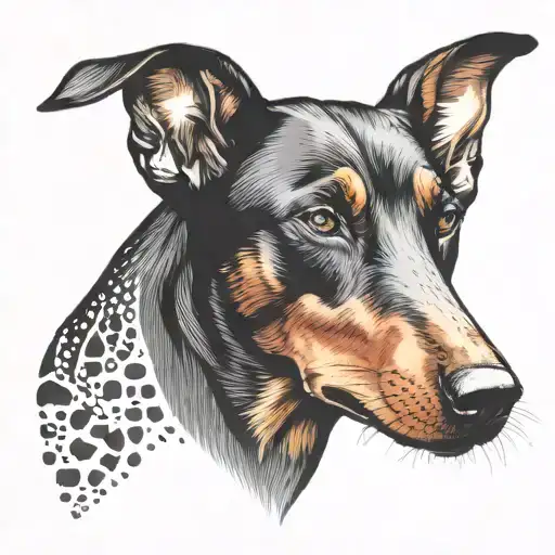 doberman head tattoo design idea