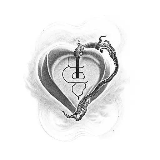 heartbeat with the name BEAN underneath tattoo design idea
