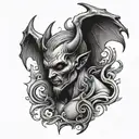 devil half angel tattoo design idea