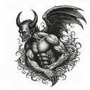 devil half angel tattoo design idea